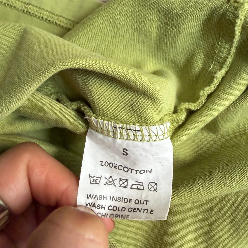 A Blissful State of Mind Boxy Tee Lime Green Small Good - Picture 3 of 10